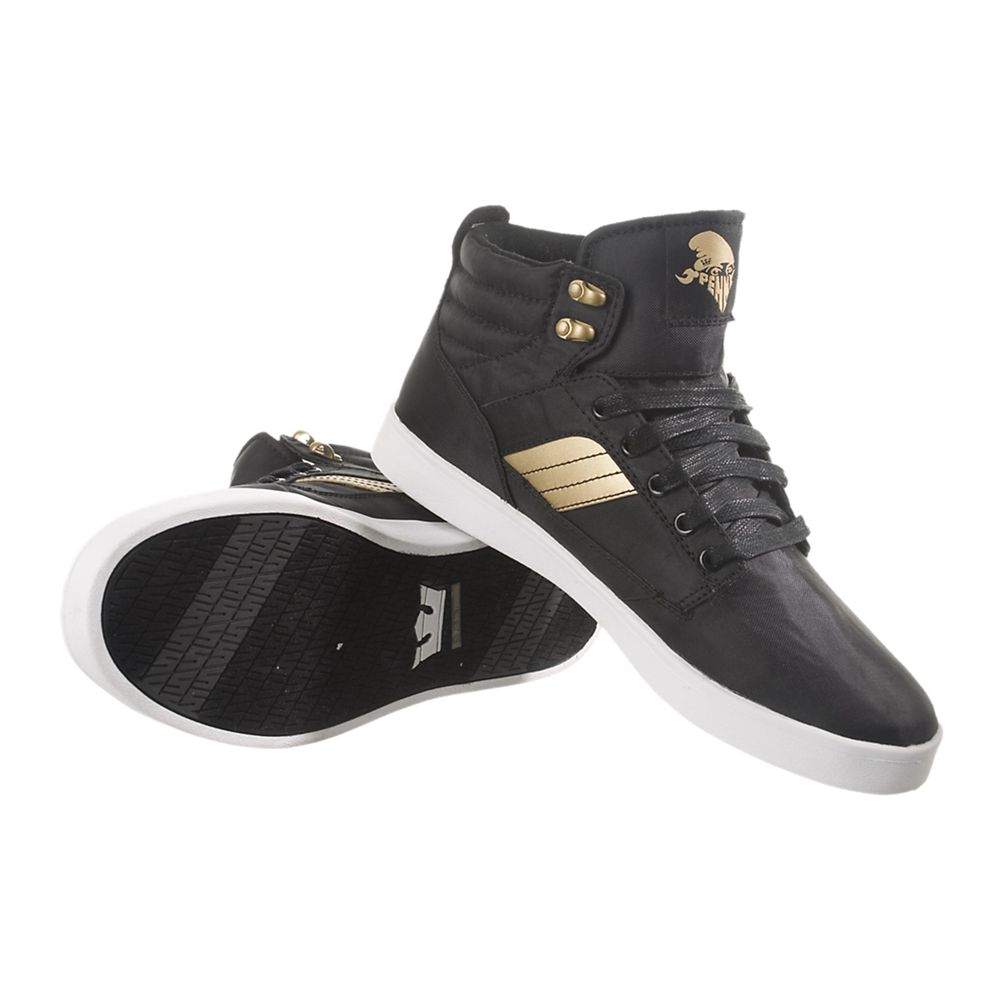 Chaussures de Skate Supra Bandit Noir Doré Black Nylon/Gold Femme | UUZ-16503144